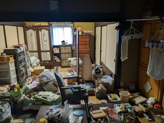 ゴミ屋敷レベル3：害虫が発生し、異臭が部屋の外にまで漂い始めた段階